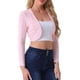 thumbnail image 4 of INSPIRE CHIC Bolero de Tweed para Mujer con Frente Abierto y Cuadros, Cárdigan Corto XS Rosa, 4 of 6