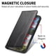 thumbnail image 3 of Funda tipo cartera para Samsung Galaxy A26 de piel con cierre magnético, ranuras para tarjetas y correa para la muñeca Negro, 3 of 6