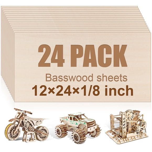 Láminas de tilo VKIZA 30 x 60 x 3 mm Pack de 24 para corte láser