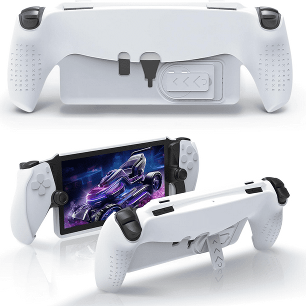 Seltureone Para PlayStation Portal Funda TPU Premium Con Kickstand, PS Portal Flexible Base Protectora Suave, Protección Semi-Encerrada, Resistente A Pelarse, Para PlayStation Portal-blanco