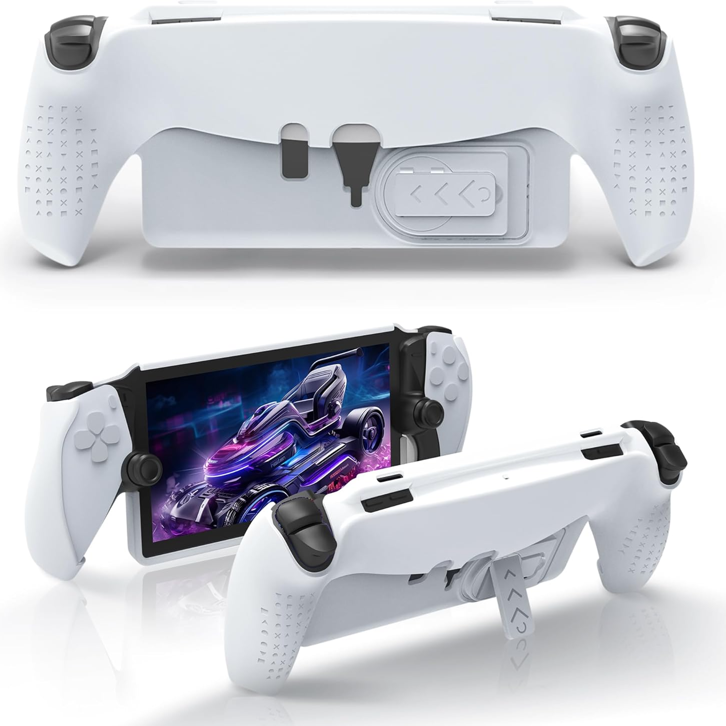 Genérico - Seltureone Para Playstation Portal Funda Tpu Premium Con Kickstand, Ps Portal Flexible Base Protectora Suave, Protección Semi-Encerrada, Resistente A Pelarse, Para Playstation Portal-Blanco