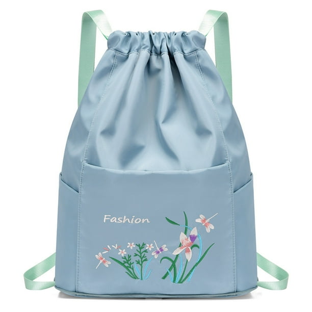 Casual Oxford Cloth Backpack Flower Embroidered Shoulder School Book Bags Women Daily Travel Anti-theft Bagpack Vintage Rucksack