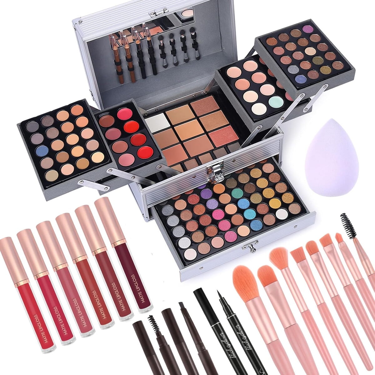 Set Maquillaje Charmcode 132 Colores Kit Completo Brochas