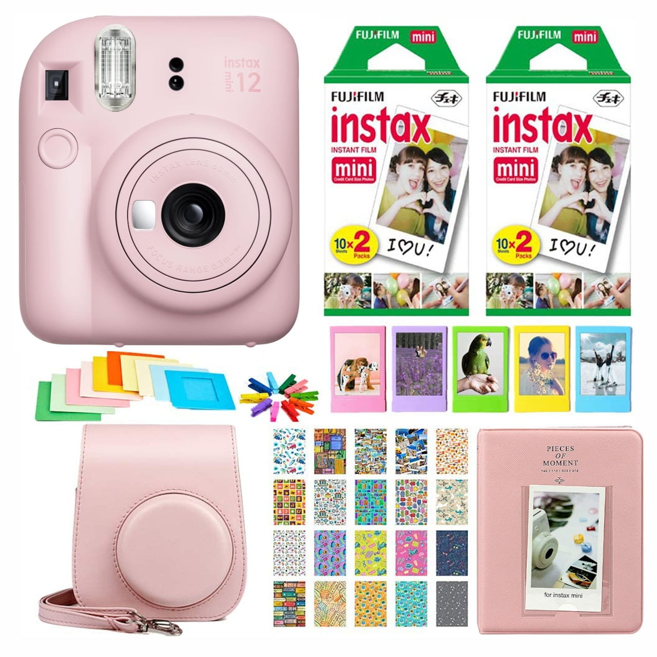 Fujifilm - Set Cámara Instax Mini 12 Rosada+40 Películas +accesorios