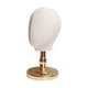 thumbnail image 1 of Cabeza de exhibición para hacer peluca, sombrero, soporte de exhibición, modelo de cabeza de maniquí portátil para estilizar, tocado de secado, gafas, Oro, 1 of 5