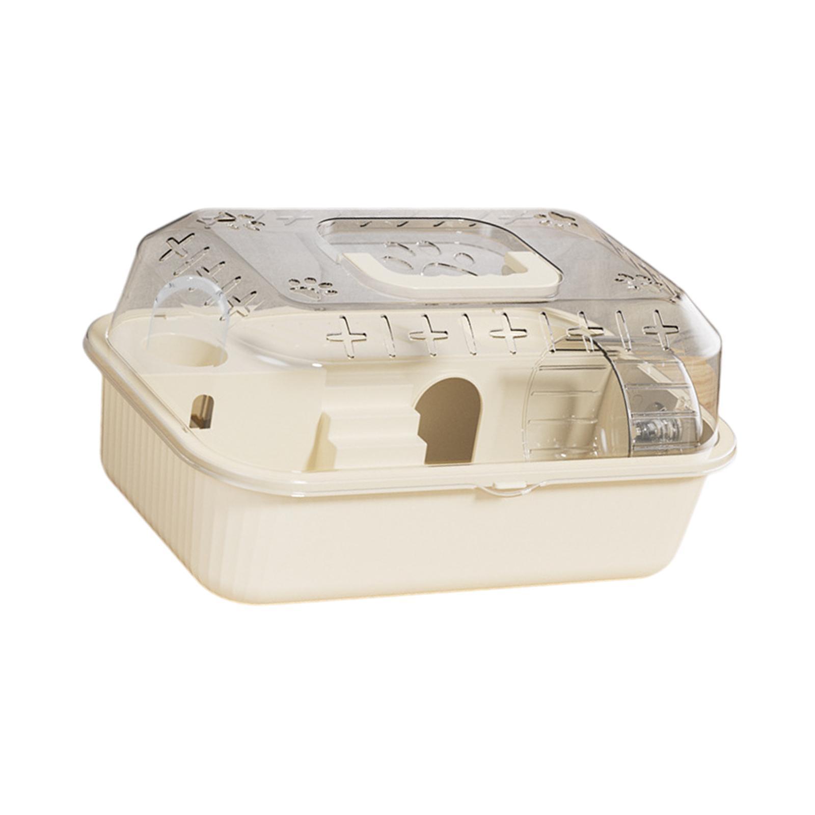 Magideal - Jaula Para Hámster, Hábitat Doméstico Para Hámster Con Diseño De Mango, Con Rueda Para Correr, Transportador De Mascotas Para Ratas Y Cobayas , Arroz Arroz Blanco