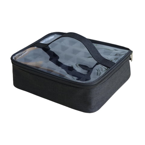 Magideal - Estuche De Viaje Para Esmaltes De Uñas, Estuche De Maquillaje, Tapa Transparente, Organizador Pequeño Para 30 Esmaltes De Uñas, Bolsa De Cosméticos Co Negro