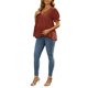thumbnail image 2 of INSPIRE CHIC Blusas de Maternidad para Mujeres Boho con Volantes Cuello en V Botón Manga Corta Camisas en Capas Sueltas y Holgadas Tops Casuales 2XL Marrón, 2 of 6