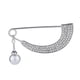 thumbnail image 4 of Crystal Pearl Cardigan Clip Suéter Para Mujer Broche Bufanda Abrigo Vestido Plata, 4 of 5