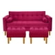 thumbnail image 1 of Sofa Retro 3c + 2 Pouf Felpa 04 Burdeo, 1 of 6
