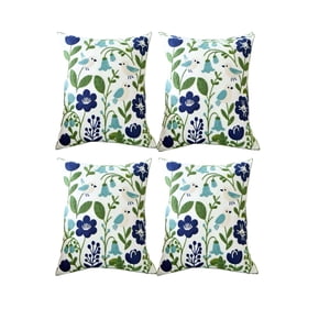 Genérico - Pack De 4 Fundas De Cojin Bordadas 45X45 Blanco 01