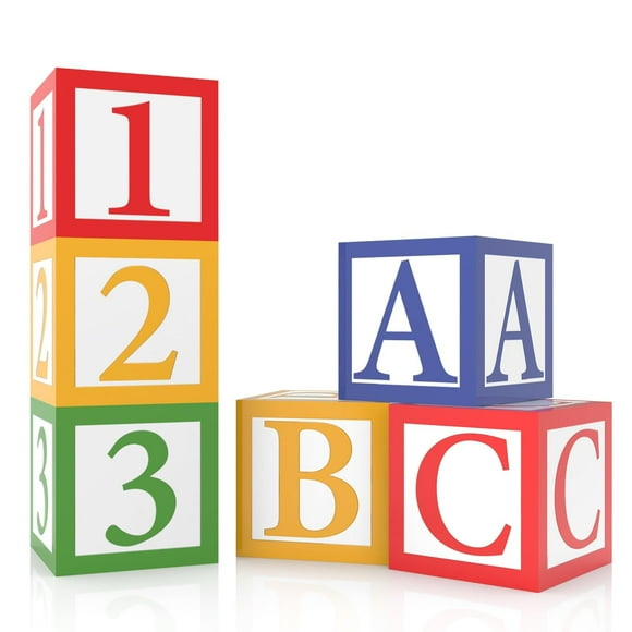Caja con globos para decoración de fiesta de regreso a clases, ABC, 123 x 6
