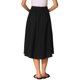 thumbnail image 3 of Falda Midi de Algodón INSPIRE CHIC para Mujer, Casual de Verano, con Botones Decorativos, Cintura Elástica, Falda Línea A con Bolsillo S Negro, 3 of 6