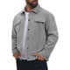 thumbnail image 4 of INSPIRE CHIC Chaqueta de Camionero de Manga Larga con Botones y Solapa para Hombre S Gris, 4 of 6