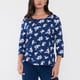 thumbnail image 3 of Polera Mujer Manga 3/4 Focal Print Navy Corona, 3 of 5