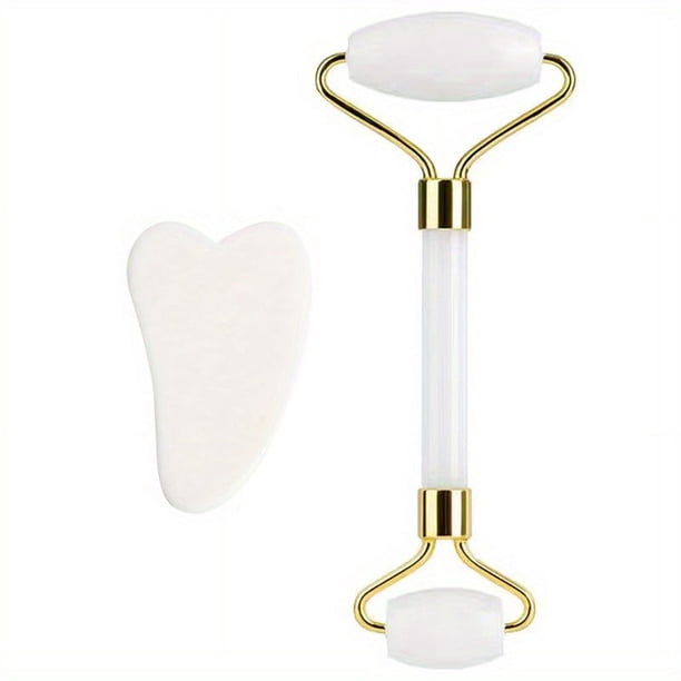 Relax & Rejuvenate with the Jade Roller Gua Sha Set - Facial Roller, Rose Quartz Massage & Back Scraping for Pain & Wrinkle Relief!