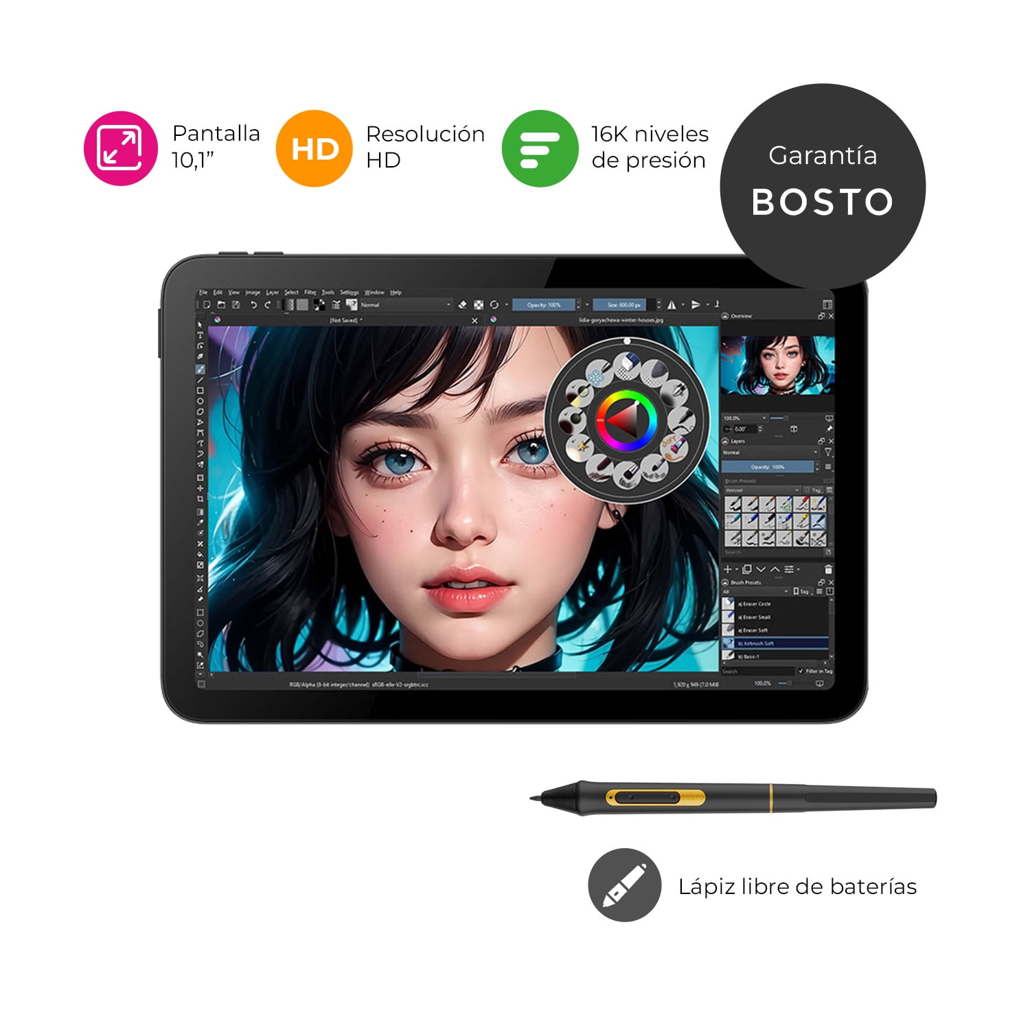 Bosto - Tableta Gráfica Monitor Bt-101c