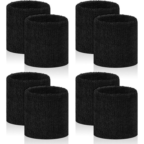 Pack de 8 muñequeras deportivas absorbentes para hombres y mujeres