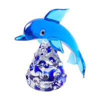 Bothyi - Estatua De Delfines Coleccionable Decoración Regalo Estatuilla Cristal Delfín Miniatura C