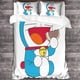 thumbnail image 3 of Funda nórdica Doraemon para niños, ropa de cama 3D, funda de edredón de anime lindo para niñas, niños y adolescentes con almohada, 3 piezas de microfibra suave con, 3 of 3