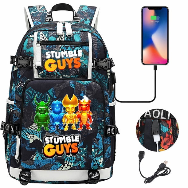 Stumble Guys Backpack USB Charging Computer SchoolBag Business Bag Waterproof Rucksack College Daypack Mochilas
