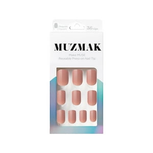 Muzmak - - Uñas Press On Cinnamon Brown Regular Square 36 U.