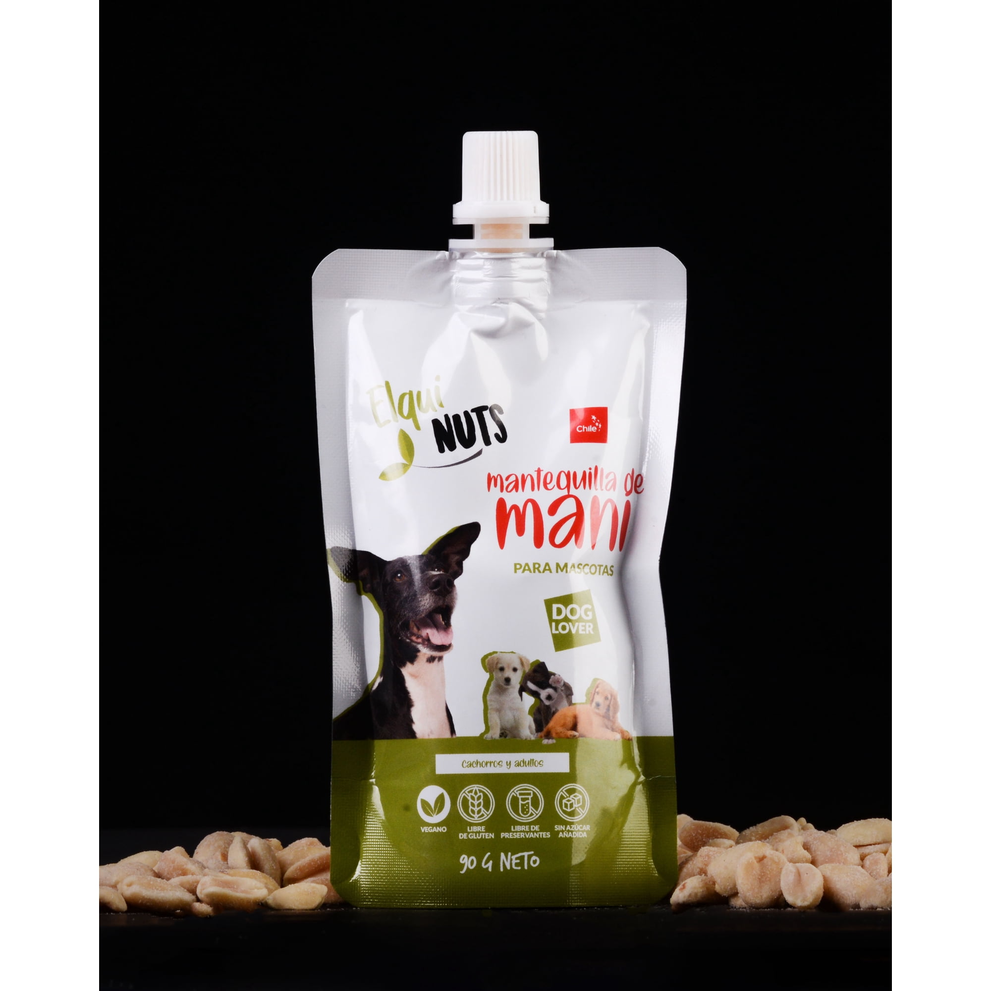 Mantequilla de Maní para Perros Elquinuts en Pouch de 90g. PACK DE 5 UNIDADES