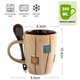 thumbnail image 2 of Juego de tazas de café de 350 ml con cucharas en el asa, aptas para microondas y lavavajillas., 2 of 5