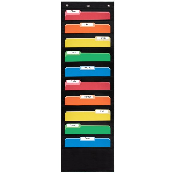 Carpeta de archivo Essex Wares 36 cm negra de 10 bolsillos