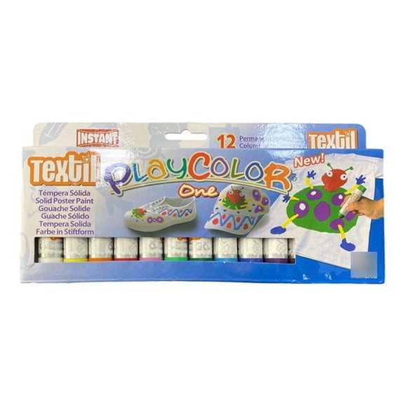 Témpera Sólida Para Textiles Playcolor 12 Colores