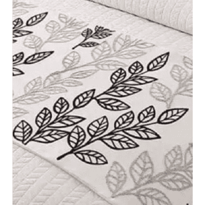 Genérico - Piecera Bordada Para Cama Sin Fundas De Cojín Diseño 6 Color Crema