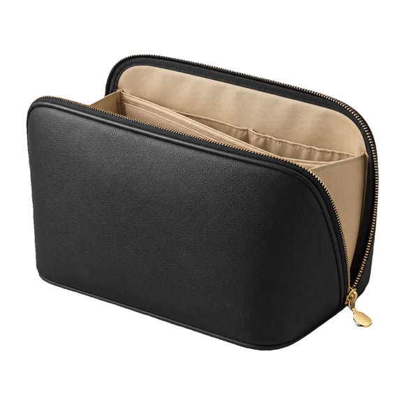 Cosmetiquero Organizador de Viaje Mujer Cuero Vegano Negro