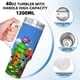 thumbnail image 5 of Critters Sonrientes Vaso aislado de acero inoxidable con asa, diseño temático, regalo para familia, amigos y fans; incluye pajita y encaja en el portavasos estándar, 40 oz, 5 of 6
