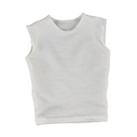 Magideal - Camiseta Sin Mangas Para Hombre, Chaleco A Escala 1/6, Ropa De Mini Muñeca De Moda De Manga Corta Para Figuras De Modelos De Muñecas De Vestir Accs De Blanco