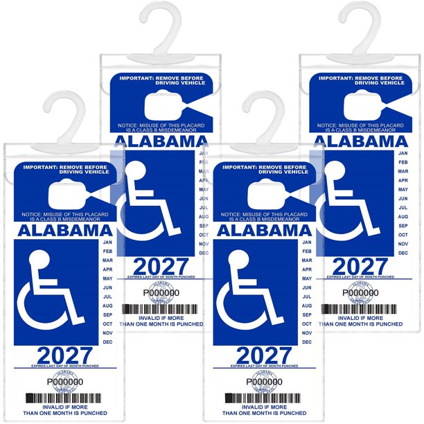 Soporte Ultra Transparente para Placa de Discapacidad REGUICORP – Juego de 4 unidades con colgador grande