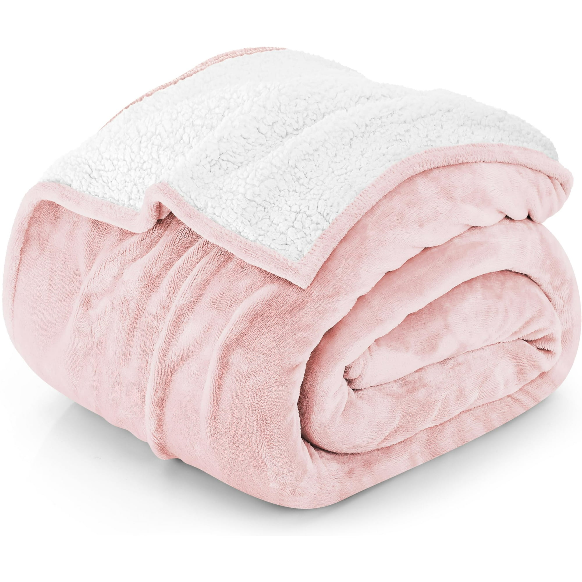 Utopia Bedding - Colchón Utopia Sherpa Queen, Talla Queen, Color Rosa, 228 X 228 Cm