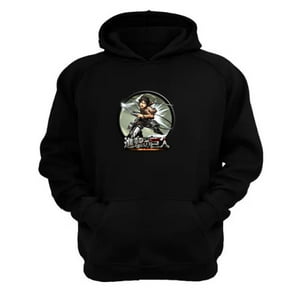 Genérico - Polerón Canguro Attack On Titan Negro Talla Xl Unisex