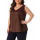 thumbnail image 4 of Agnes Orinda Conjuntos de Halloween para Mujeres Tallas Grandes Escuela Colegio Seda Satén Tops de Tirantes Cuello en V Casual Blusas sin Mangas Básico Camiseta 4X Marrón Oscuro, 4 of 6