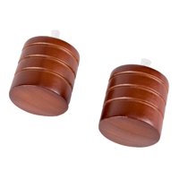 Metalhsa - Pack 2 Unidades Terminal Tope De Madera Chocolate 35 Mm