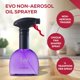 thumbnail image 3 of Pulverizador de aceite Evo Minis sin aerosol para aceites de oliva para cocinar, color morado, 3 of 8