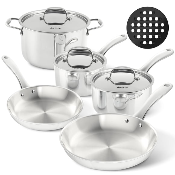 Juego De Utensilios De Cocina Revestimiento Integral Triple Capa Acero Inoxidable 9 Piezas
