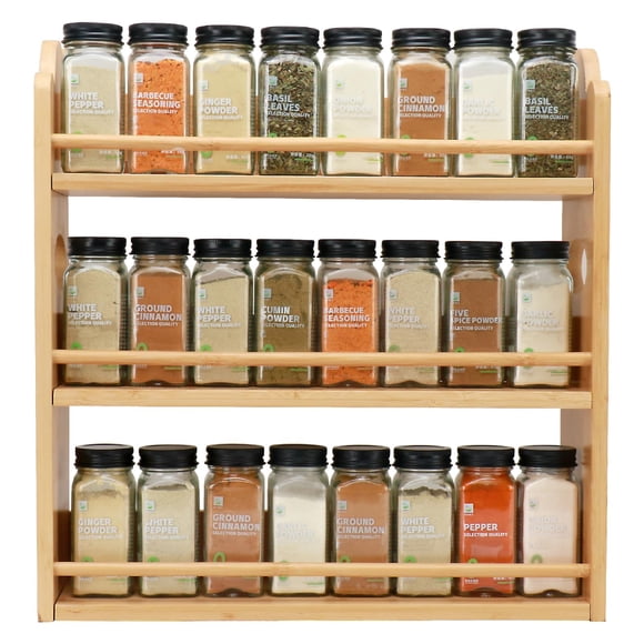 Organizador Spice Rack Thalomely de bambú de 3 niveles, color natural