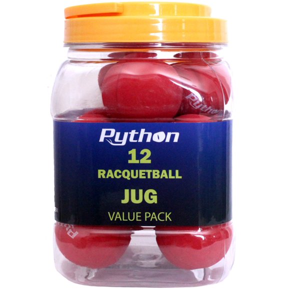 Pelotas de racquetball Python – Pack de 12 unidades en jarra roja