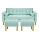 thumbnail image 1 of Sofa Retro 3c + 2 Pouf Felpa 01 Verde Agua, 1 of 6