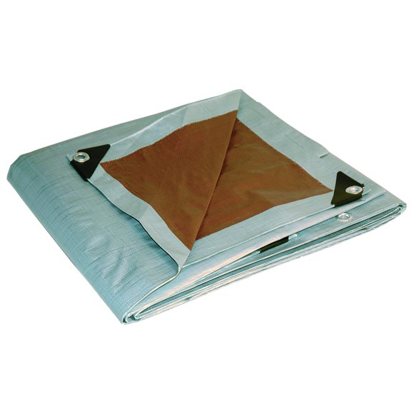 Tarp Foremost 21216, superficie seca plateada/marrón, 12 x 16 pies, 10 mil