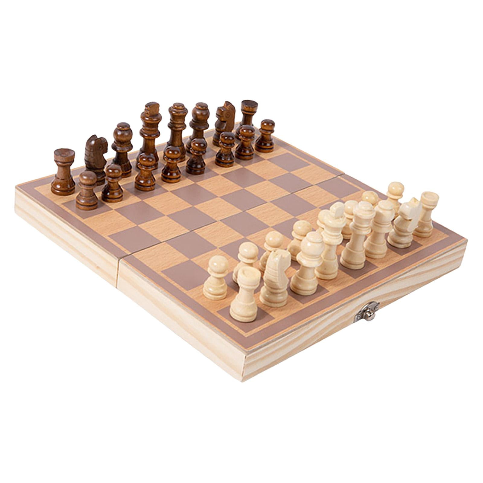 Magideal - Juego De Ajedrez De Madera Juego De Ajedrez De Ajedrez Portátil Portátil, Juego De Ajedrez Para Principiantes Para Viajes, Familia, Reunión De Reunión