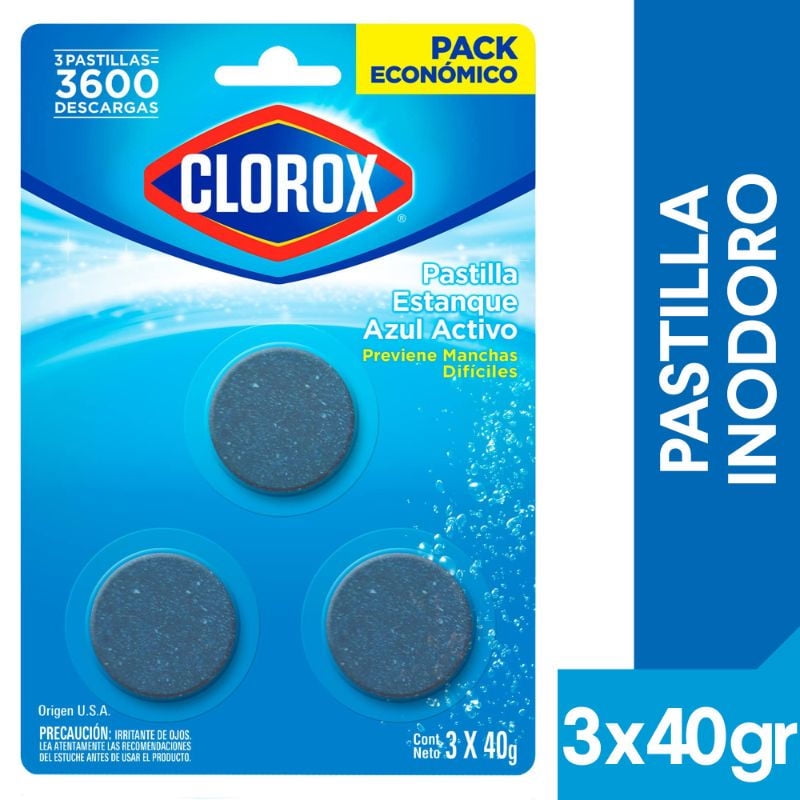 Pastilla De Inodoro Azul Activo Doypack 3 un Clorox