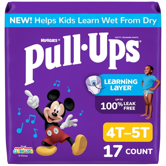 Protectores para Incontinencia Pull-Ups para Niños 4T-5T, Paquete de 17