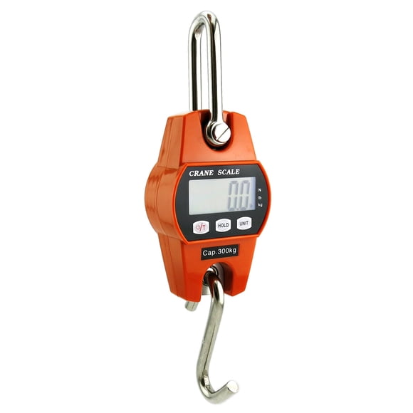 Báscula portátil Crane Scale Outmate con pantalla LCD digital de 300 kg, color naranja