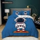 thumbnail image 1 of v898 Bed Sheets Astronaut Duvet Cover Set King Size Cartoon Astronaut Star Moon Pattern Bedding Set Microfiber Space Theme Full Twin Quilt Cover 3-Piece Bedding Set (1 Duvet Cover + 2 Pillow Shams) Be, 1 of 5